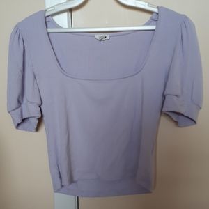Puff sleeve square neck tee - size medium